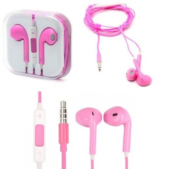 Gambar MR Handsfree For Headset   Earphone Original For All Style iPhoneModel Stereo   Pink