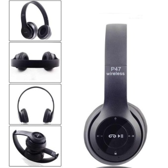 Gambar Multifunctional Wireless P47 Bluetooth V4.1 Stereo Headset,Compatible with 3.5 mm Audio Cable, Support Music Card FM Radio,Over Ear Foldable Headset for Smart Phones Tablets and Computers,Matte Colors ColorBlack Styleblack   intl