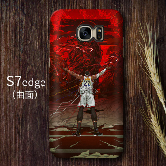 Gambar NBA S7edge S7 S8 matte layar melengkung lurus handphone shell pelindung lengan