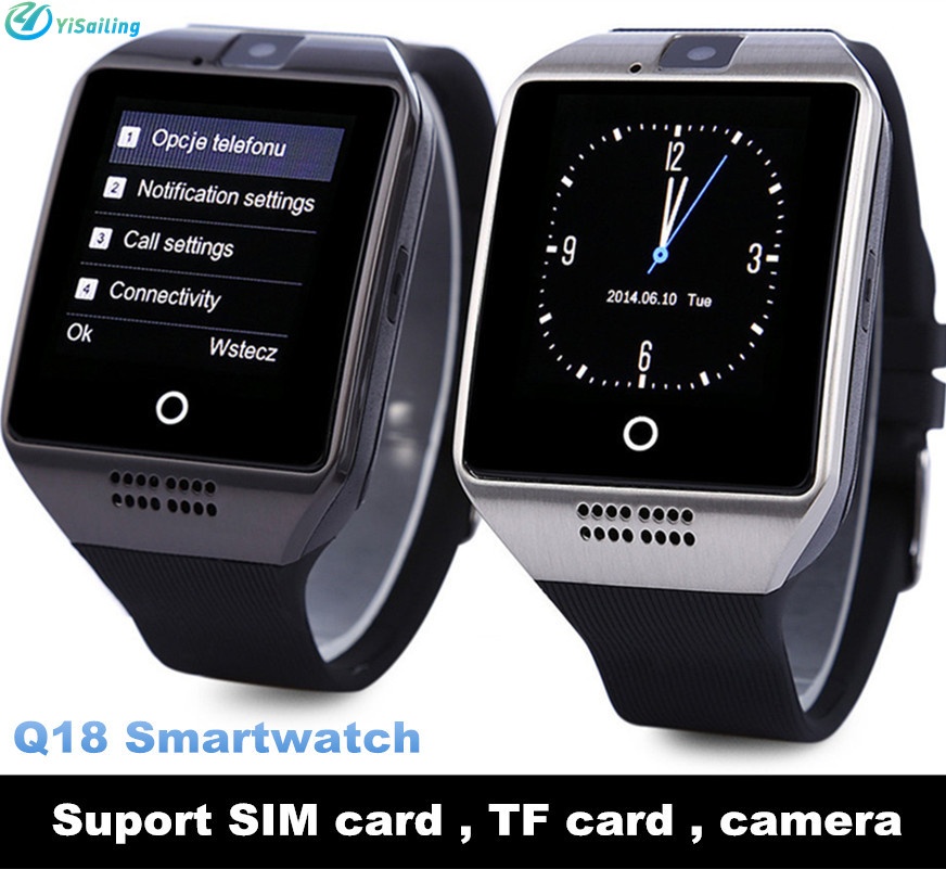NFC Bluetooth Smart Watch Q18 dengan Kamera FM Facebook SMS MP3 Smartwatch Penopang SIM Kartu untuk IOS Ponsel Android- INTL