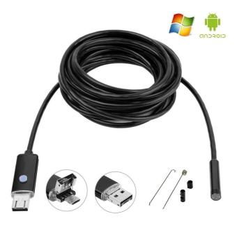 Gambar niceEshop 2 in 1 Android Smartphone USB endoskop inspeksi kamera. 2.0 megapiksel HD OTG tahan air Borescope inspeksi kamera dengan untuk sistem Android ponsel   Tablet komputer dan sistem Windows (2 M, hitam)