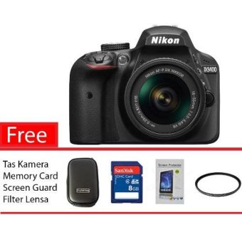 Nikon D3400 DSLR Camera With 18-55mm 35-56G VR Hitam Free