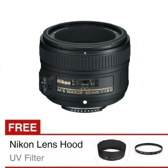 Nikon Lensa AF-S 50mm f18G Gratis Filter dan Lens Hood