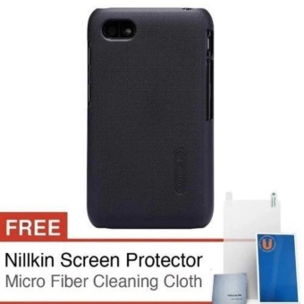 Gambar Nillkin Frosted Shield Hard Case Blackberry Q5   Hitam + Free Nillkin Screen Protector