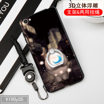 Gambar Nsn vivoy55 y55 y55a silikon lembut merek populer lanyard ponsel shell pelindung lengan