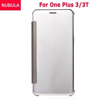 Gambar NUBULA New Fashion 360 Degree Luxury Mirror Clamshell Hard Shell Flip Wallet Case For One Plus 3   One Plus 3T, Soft Leather Flip Wallet Smart View Mirror Clear View Full Cover Case   intl
