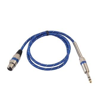 Gambar Nylon Braided 1 4 Jack 6.35mm Stereo Male to XLR Female Microphone Cable(Blue) 1m   intl