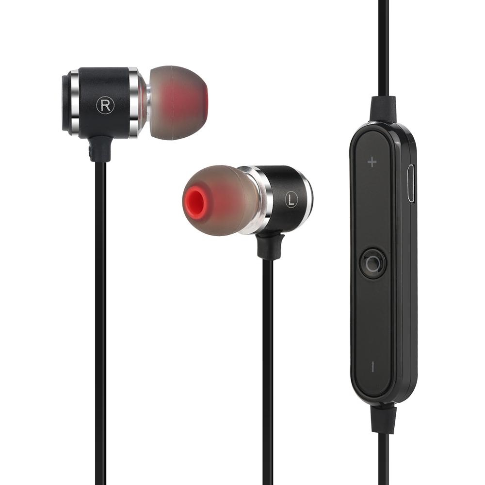 Olahraga Magnetik Nirkabel BT 4.1 Headphone Stereo In-Ear Headset Kebisingan dengan Mikrofon-Intl