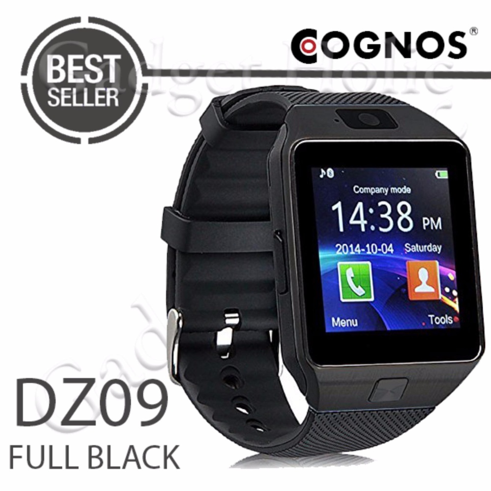 Onix Cognos ZGPAX Smartwatch U9 DZ09 - GSM Sim Card TERMASUK BOX - Strap Karet - FULL Hitam