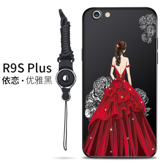 Gambar Oposisi OPPOR9 oppoR9plus silikon perempuan lanyard lembut telepon shell