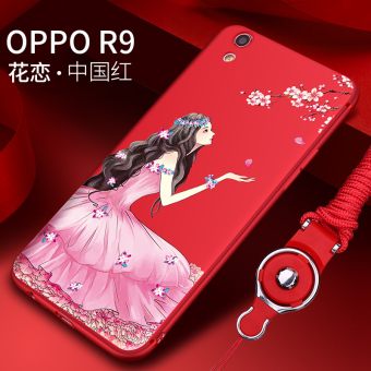 Gambar Oposisi OPPOR9 oppoR9plus silikon perempuan lanyard lembut telepon shell