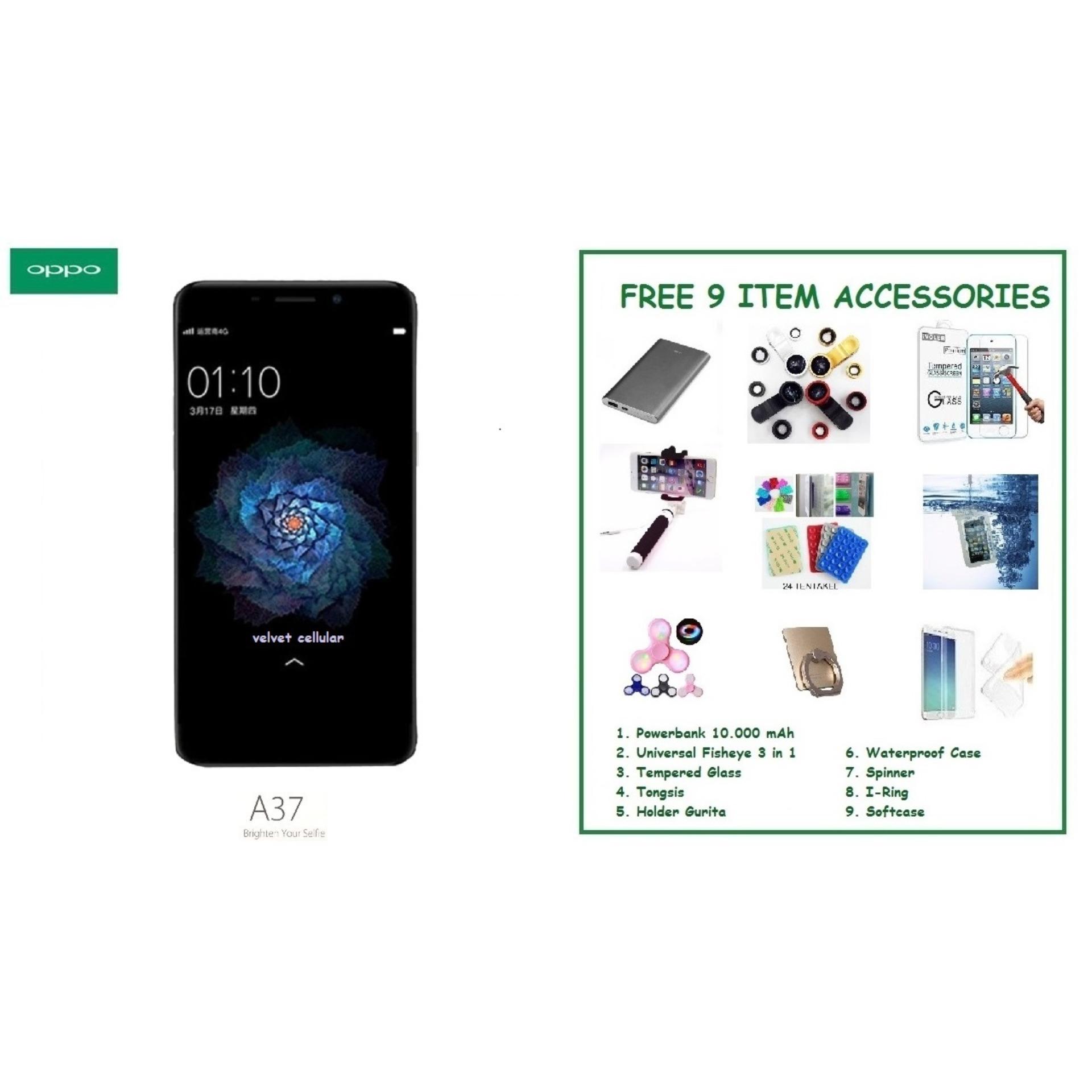 OPPO A37 [2/16GB] + FREE 9 ITEM ACCESSORIES