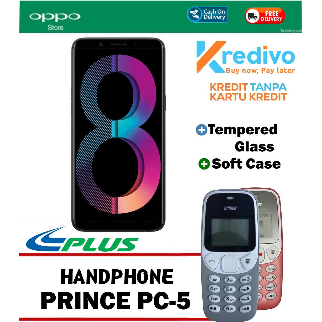 Oppo A83 3/32 GB - Black Plus Handphone Prince PC-5 Garansi Resmi Cash Dan Kredit