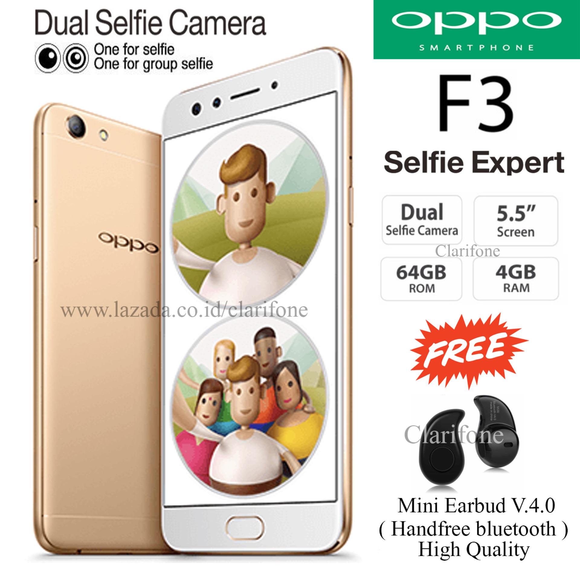 Oppo F3 - Selfie Expert - Dual Front Camera - Ram 4GB - Rom 64GB - Gold