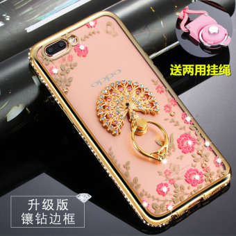 Gambar Oppor11 r11plus r11 berlian imitasi silikon lembut semua termasuk lanyard ponsel shell pelindung lengan