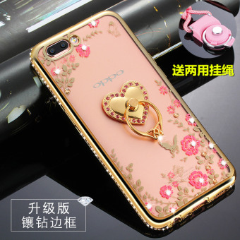 Gambar Oppor11 r11plus r11 berlian imitasi silikon lembut semua termasuk lanyard ponsel shell pelindung lengan