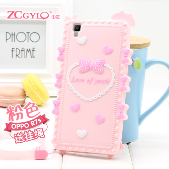 Gambar Oppor7s r7st silikon lembut kartun lanyard set ponsel dari shell ponsel