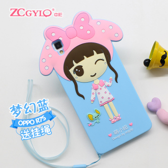 Gambar Oppor7s r7st silikon lembut kartun lanyard set ponsel dari shell ponsel
