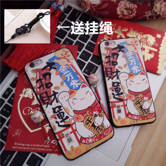 Gambar Oppor9 r9plus r9splus bantuan lucky cat lanyard shell telepon