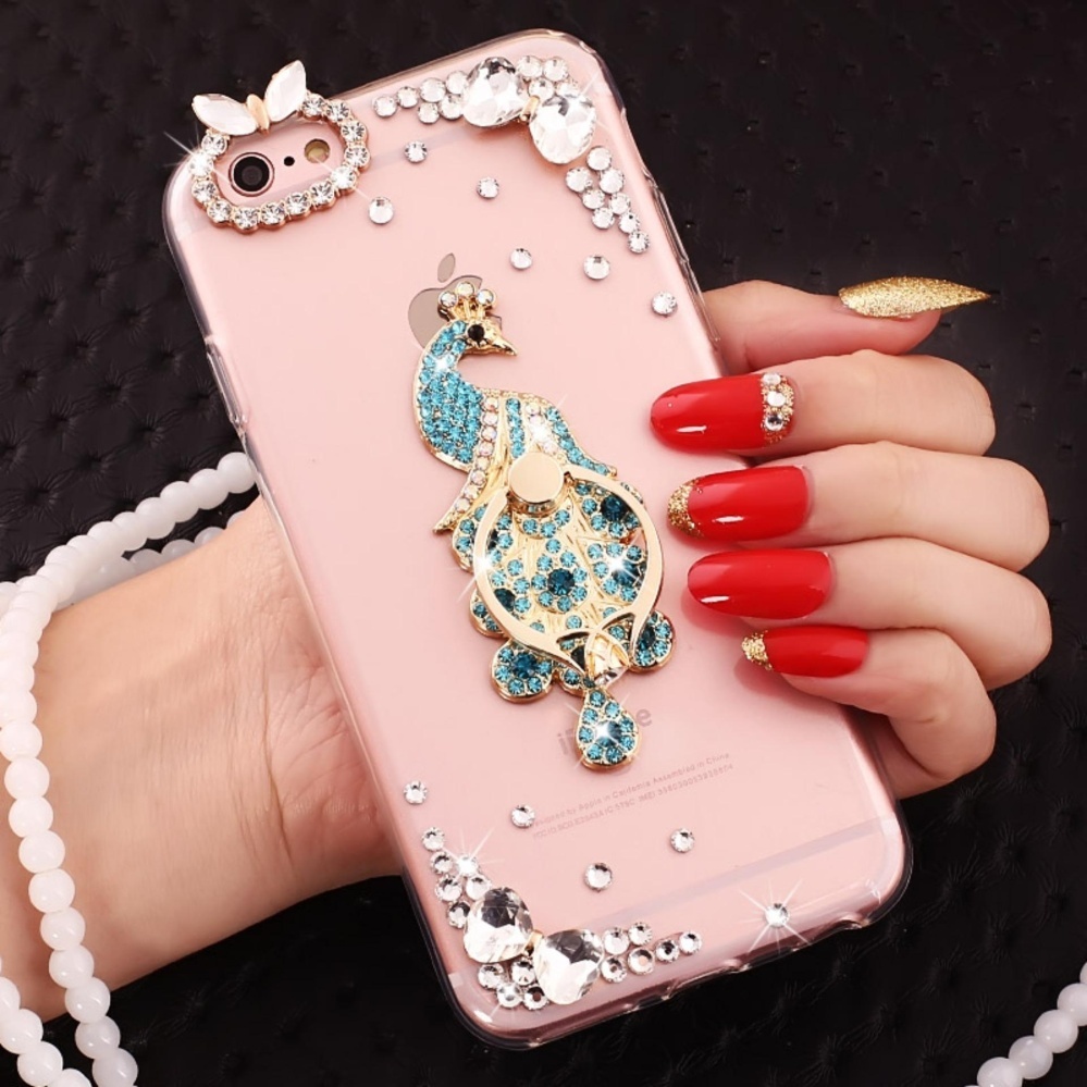 PC + TPU Anti-drop Diamond Soft Shell + Lanyard Case Cover untuk OPPO A37 (Danau Biru Merak + Anda Bisa Menemukan Harga Penutupan, Pembukaan, Tertinggi + Lanyard) -Intl