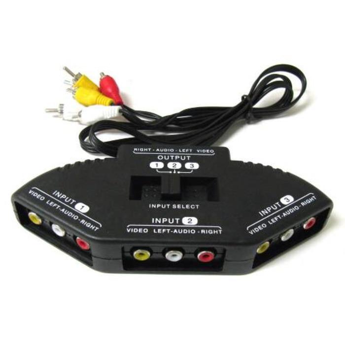 promo 3 in 1 RCA Switch Box Output with Composite AV RCA Cable original