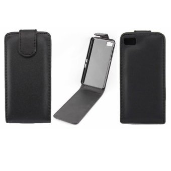 Gambar Protective Front and Back Flip PU Leather Skin Case Cover Bag withMagnet Button for Blackberry Z10 (Black)   intl