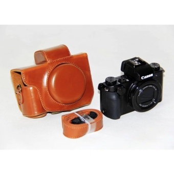 Gambar Protective PU Leather Camera Case Bag Cover with Shoulder StrapforCanon G5X (Camera Not Included) Brown   intl