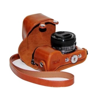 Gambar PU Leather Camera Case Bag Cover with StrapforSonyILCE 6000 NEX 6(with 16 50mm lens) (Brown)   intl