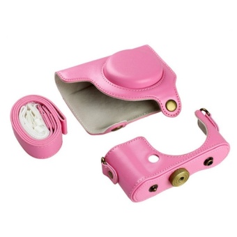 Gambar PU Leather Camera Case Cove Bag Pouch for Casio ZR2000 ZR3500withStrap Pink   intl