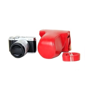 Gambar PU Leather Half Camera Case Bag Cover Base for Fujifilm XM1XA1XA2(Red)   intl