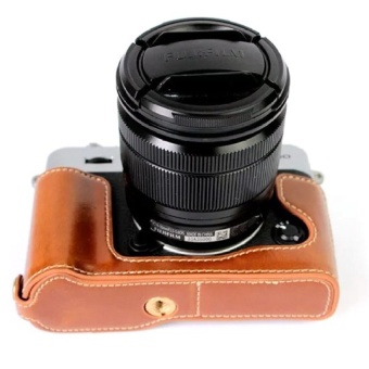 Gambar PU Leather Half Camera Case Bag Cover Base for FujifilmXT10Brown(Camera Not Included)   intl