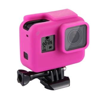 Gambar PULUZ For GoPro HERO5 Housing Cover Silicone Protective Case WithLens Cover(Magenta)   intl