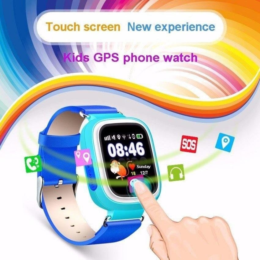 Q90 GPS Telepon Posisi Kids Smart Watch 1.22 Inch Layar Sentuh Warna WIFI SOS Smart Gelang-Intl