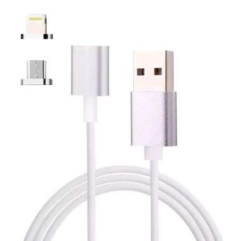 Gambar qoovan 2 in 1 Strong Magnetic Adapter Micro Usb and Lightning 3.3ftBest Charging and Data Cable Sync Cord with LED Indicator forAndroid and Apple Devices