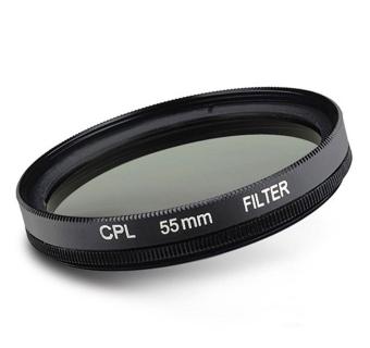 Gambar qooyonq Black Universal Aluminum Alloy 55mm Circular PolarizerFilter Polarizing CPL Filter for SLR Camera Lens