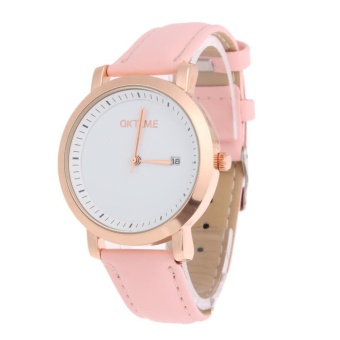 Gambar Quartz Watch Women Leather Strap Fashion Quartz Watch Student Wristwatches(Pink)   intl