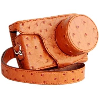 Gambar Retro Leather Camera case bag Grip strap for Samsung NX Mini with9 27mm Lens intl