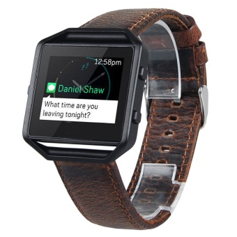 Gambar Retro leather Watch Bracelet Strap Band For Fitbit Blaze Smart Watch BW   intl