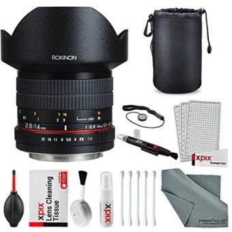 Rokinon 14mm f/2.8 IF ED UMC Lens For Canon EF Mount (FE14M-C) with Deluxe Accessory Bundle and Xpix Cleaning Kit - intl  