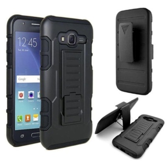 Rugged Armor Hybrid Impact Case Belt Clip Holster Stand Hard Cover For Samsung Galaxy J2 Prime - Black  