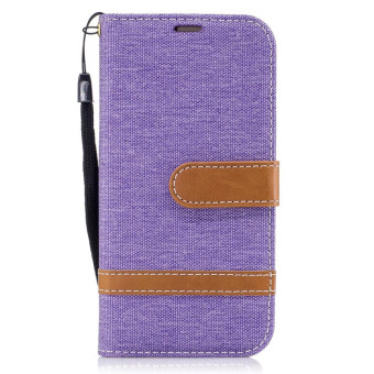 Gambar Samsung a3 2017 a3100 a310f denim kain clamshell dompet kulit