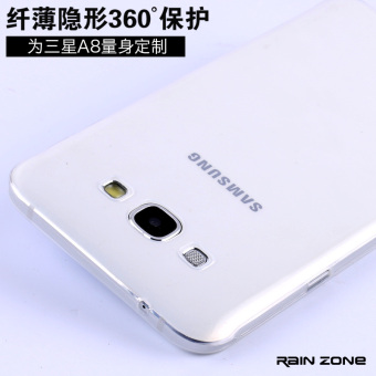 Gambar Samsung a8 a8000 silikon transparan penurunan resistensi pelindung lengan sm shell telepon