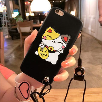 Gambar Samsung c5pro c7pro c5pro kepribadian lanyard beruang lucky cat telepon shell silikon set