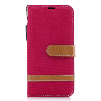 Gambar Samsung j5 2017 j530f denim kain clamshell dompet set ponsel