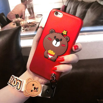 Gambar Samsung S7 G9300 S7edge Kepribadian Lanyard Beruang Beruntung Kucing Handphone Shell Lengan Silikon