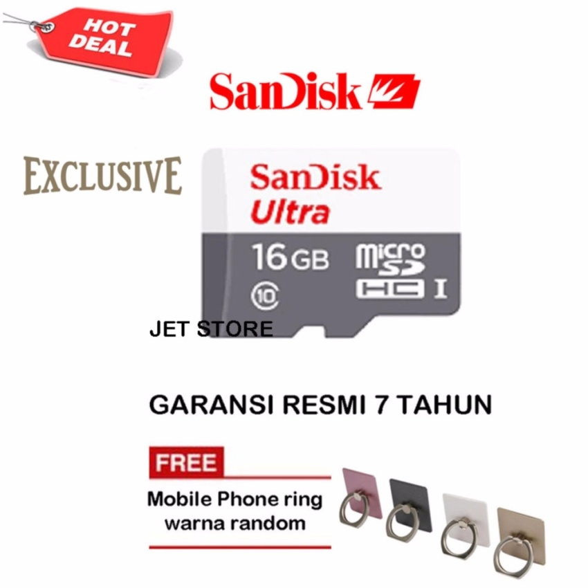image:                  Sandisk Memory Card Ultra Micro SDHC class 10 48MB/s - 16GB + iRing Mobile Phone                              