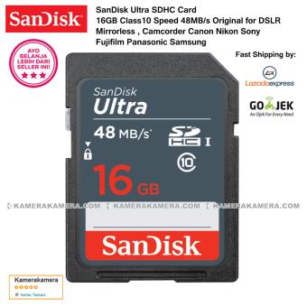 SanDisk Ultra SDHC Card 16GB Class 10 Speed 48MBs Black