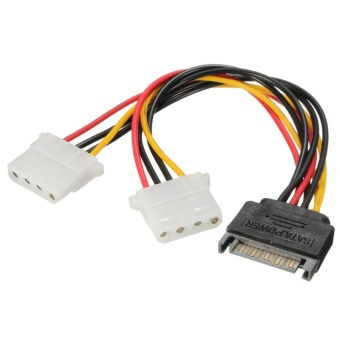 Gambar SATA 15 Pins to Couple 4 Pin PC HDD Power Adaptor Cable Lead WireFor PC Hard Drive   intl