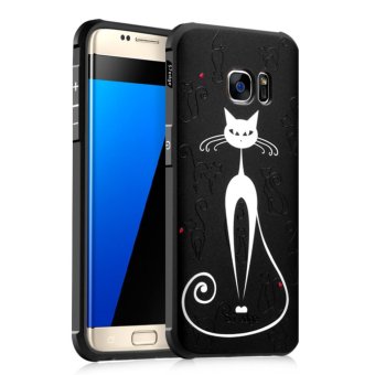 Gambar Silicone 3D Colorful Painting Back Cover Case For Samsung Galaxy S7Edge (White Cat)   intl