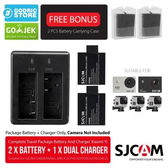 SJCAM Complete Set Baterai  Battery Charger for SJ4000